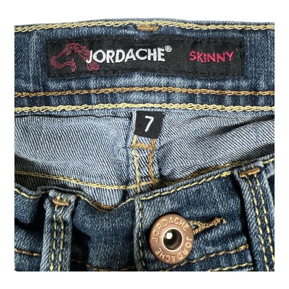 Jordache Skinny Jeans Dark Wash Denim Casual Everyday Girls Size 7 - Picture 3 of 6